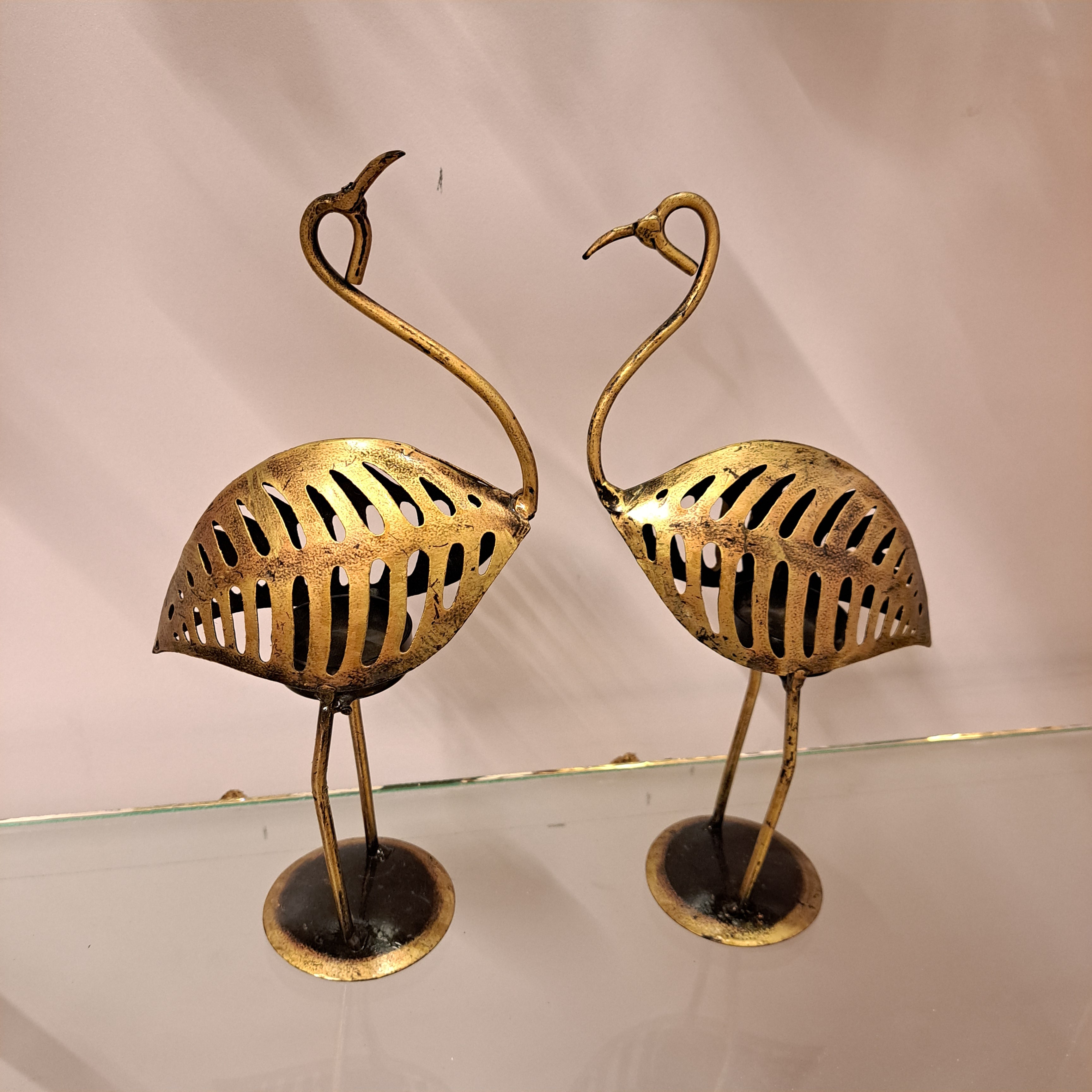 Iron Swan Candle Stand