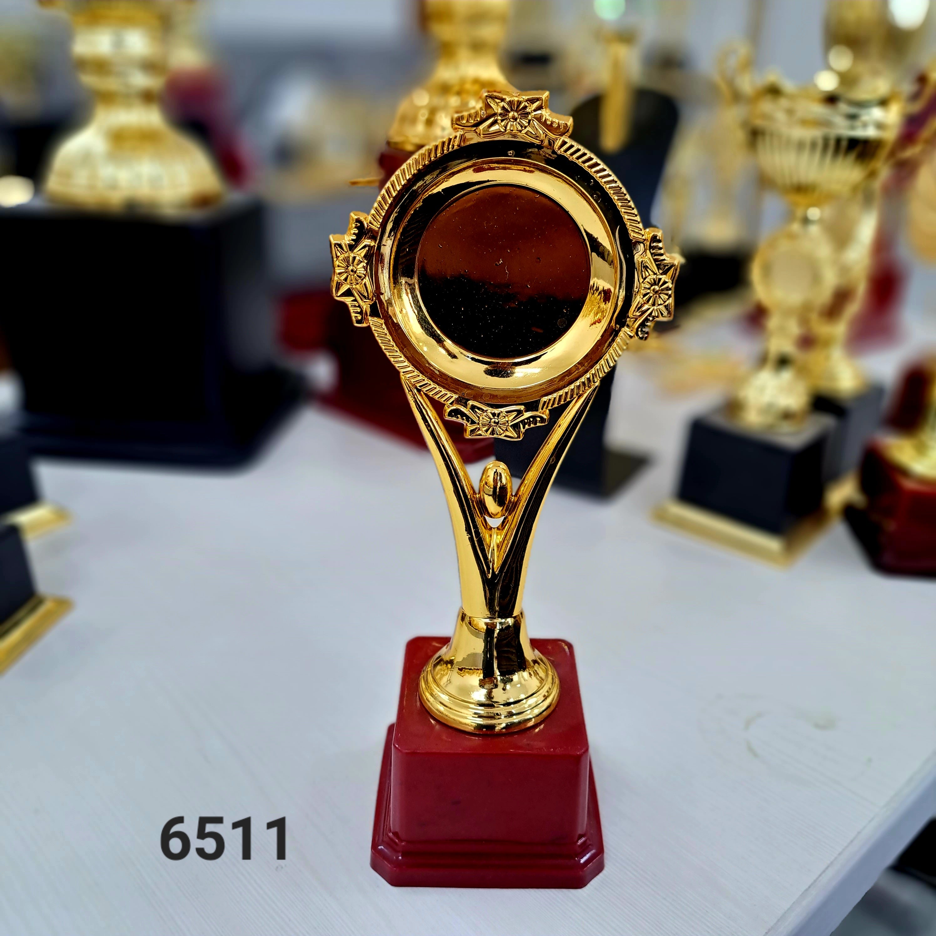 6511 Logo Plate Fiber Trophy