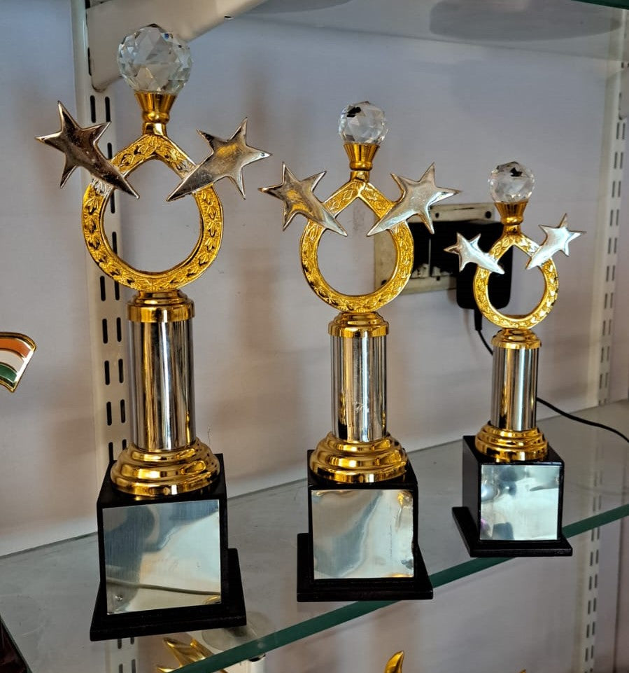 Star Trophy Diamond Golden Silver