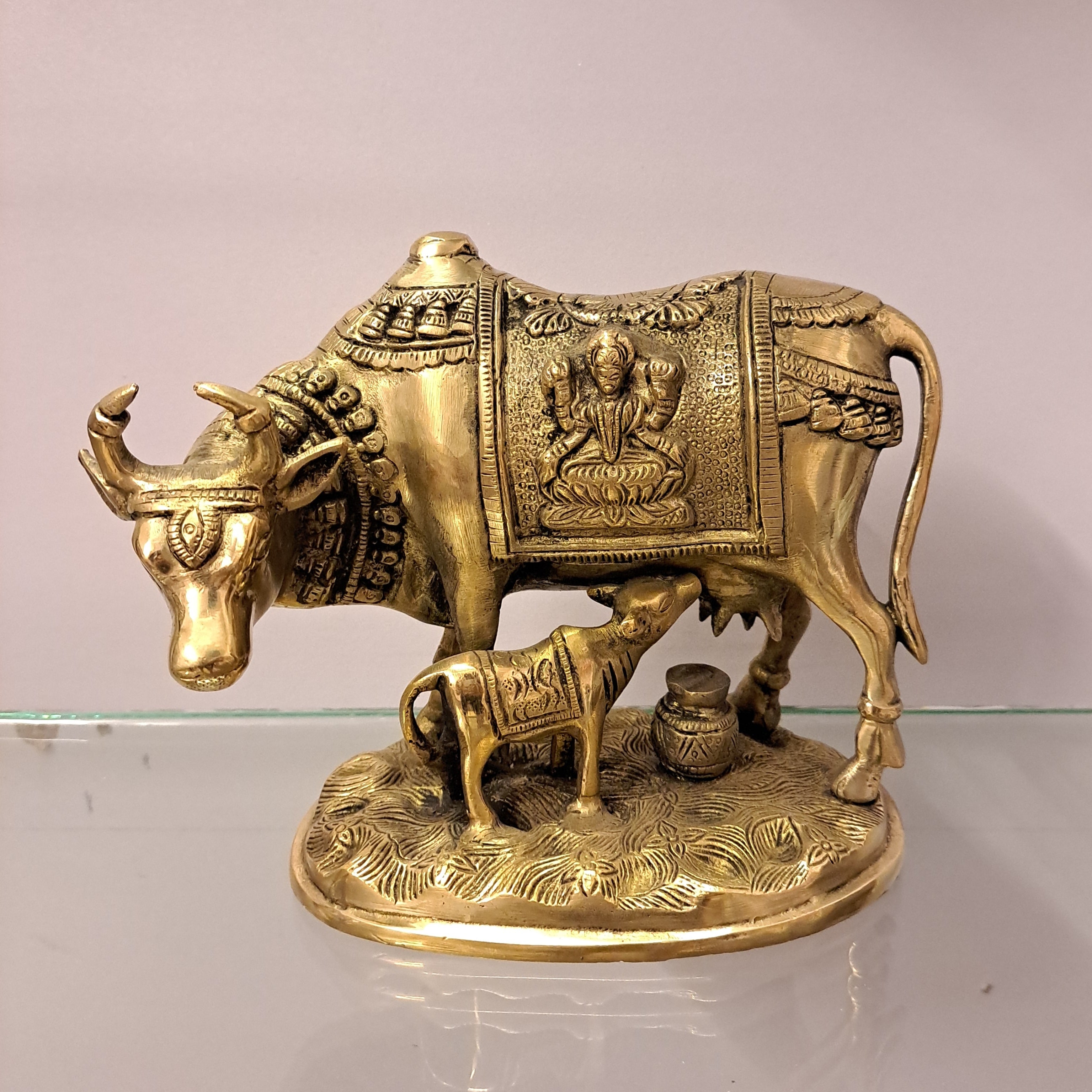 Brass Cow Calf Idol