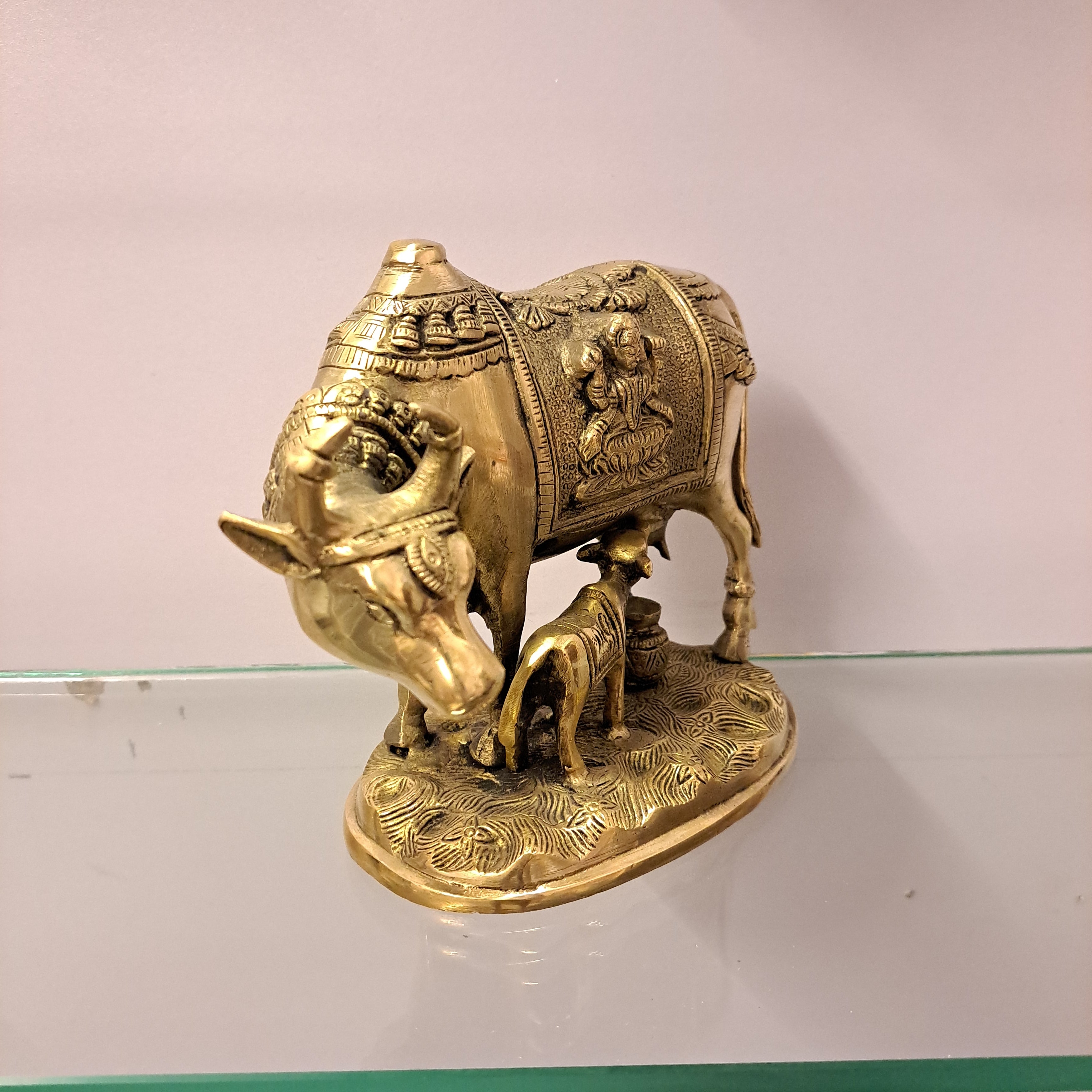 Brass Cow Calf Idol
