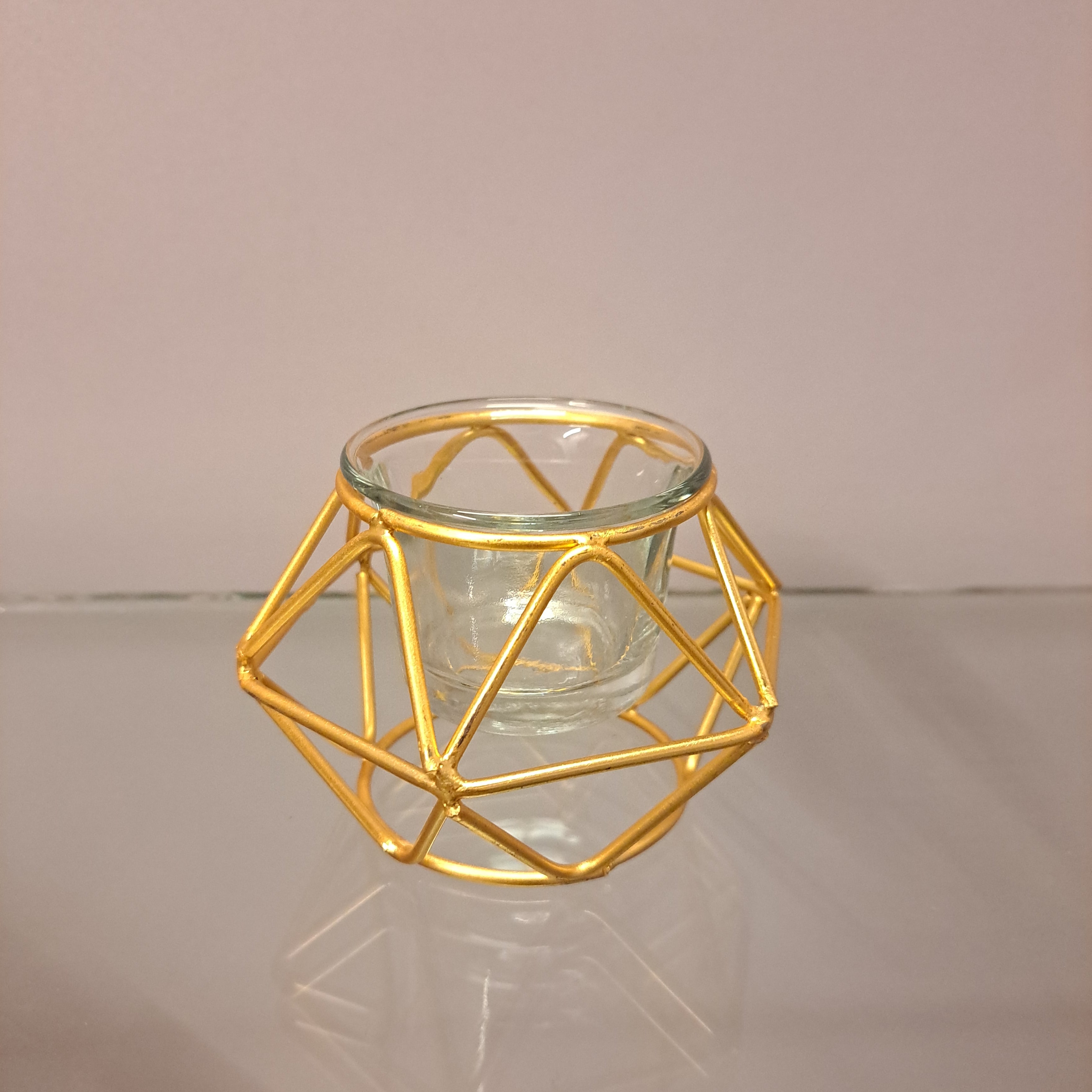 Metal Glass Candle Stand