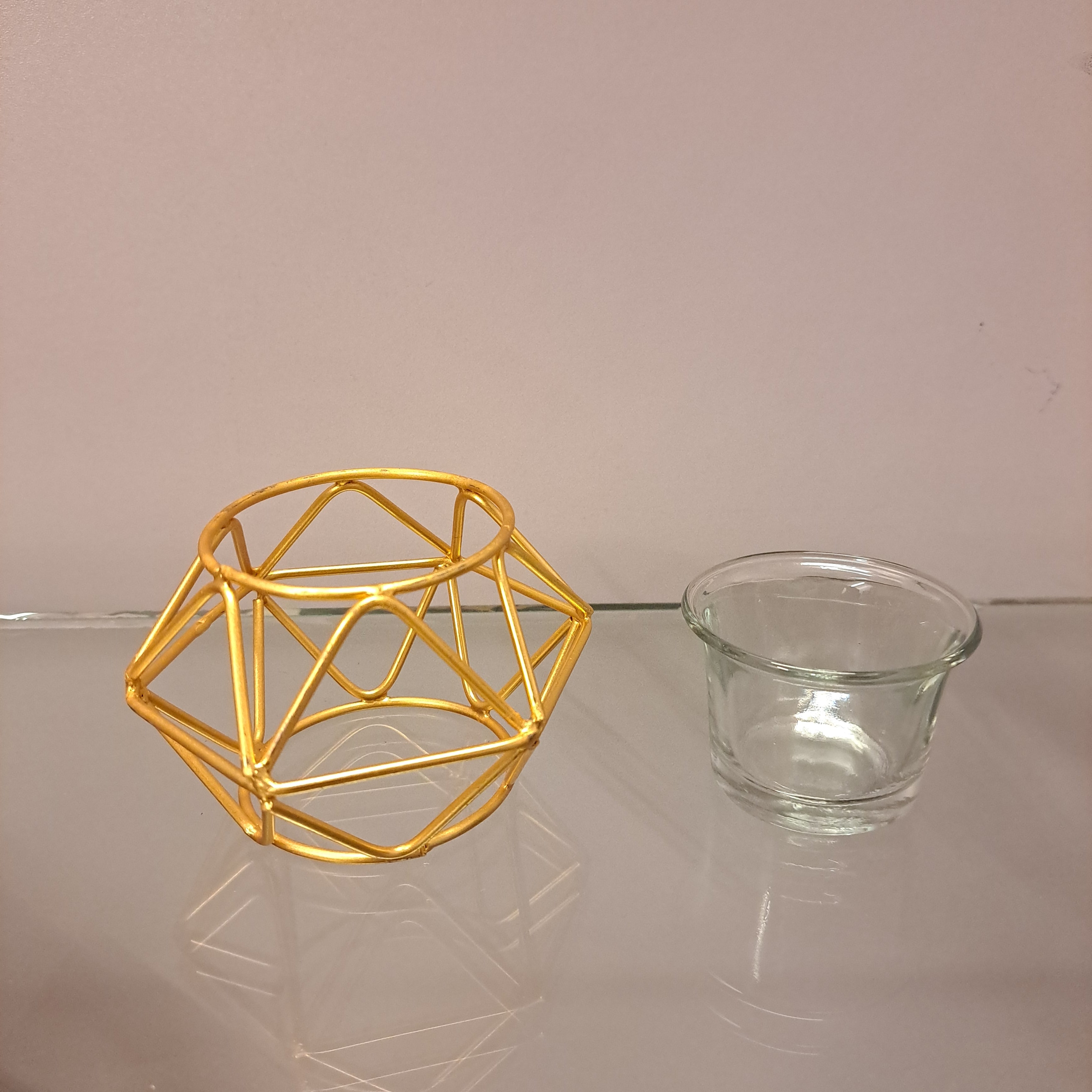 Metal Glass Candle Stand