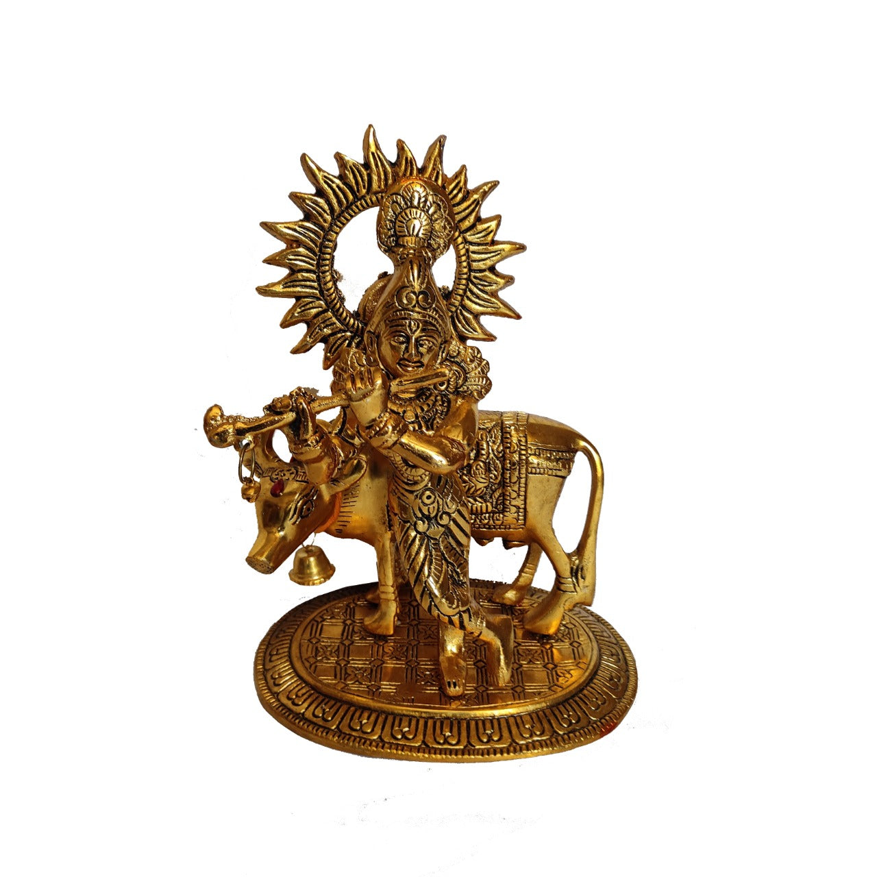 Krishna Cow Metal Idol