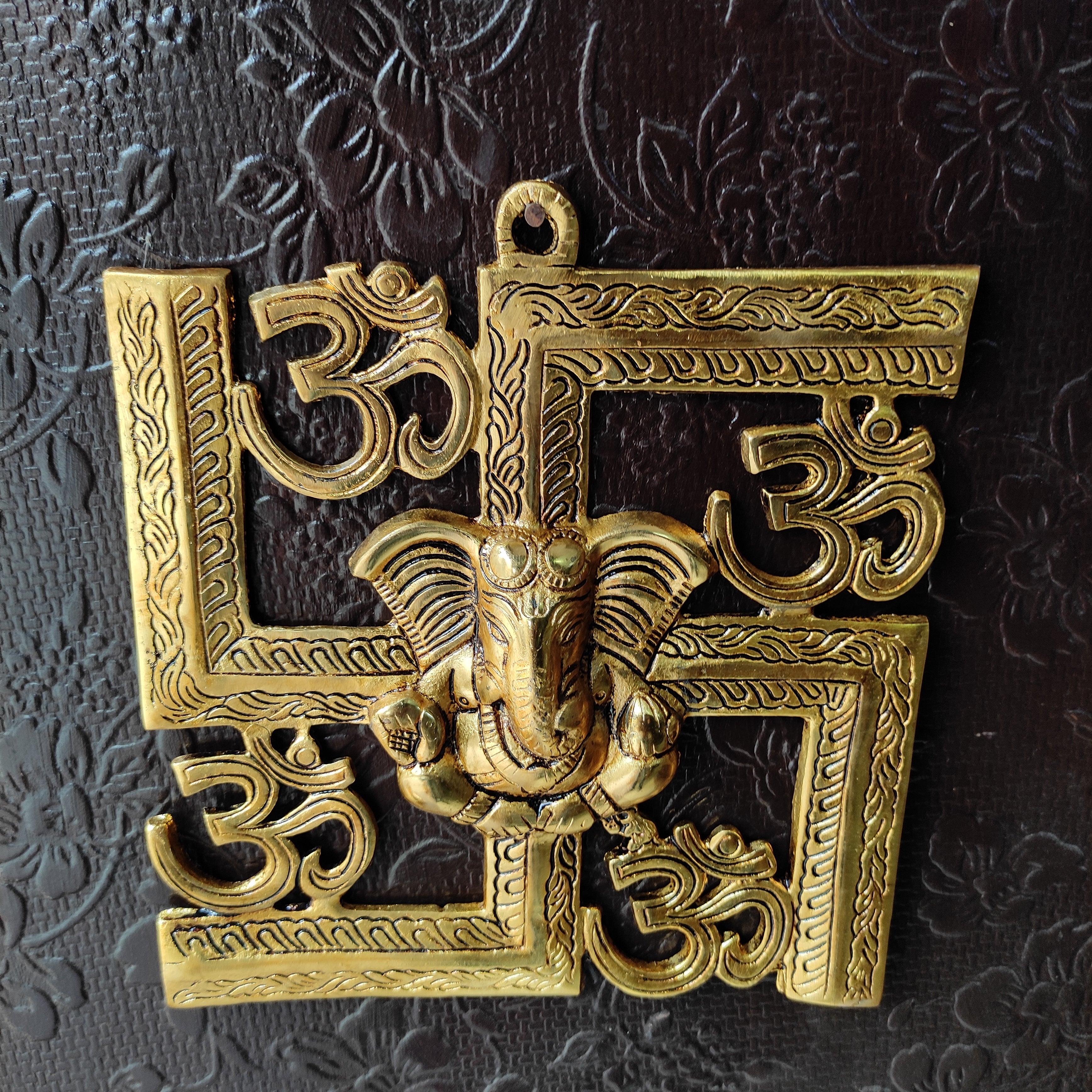 Metal Swastik Ganesh