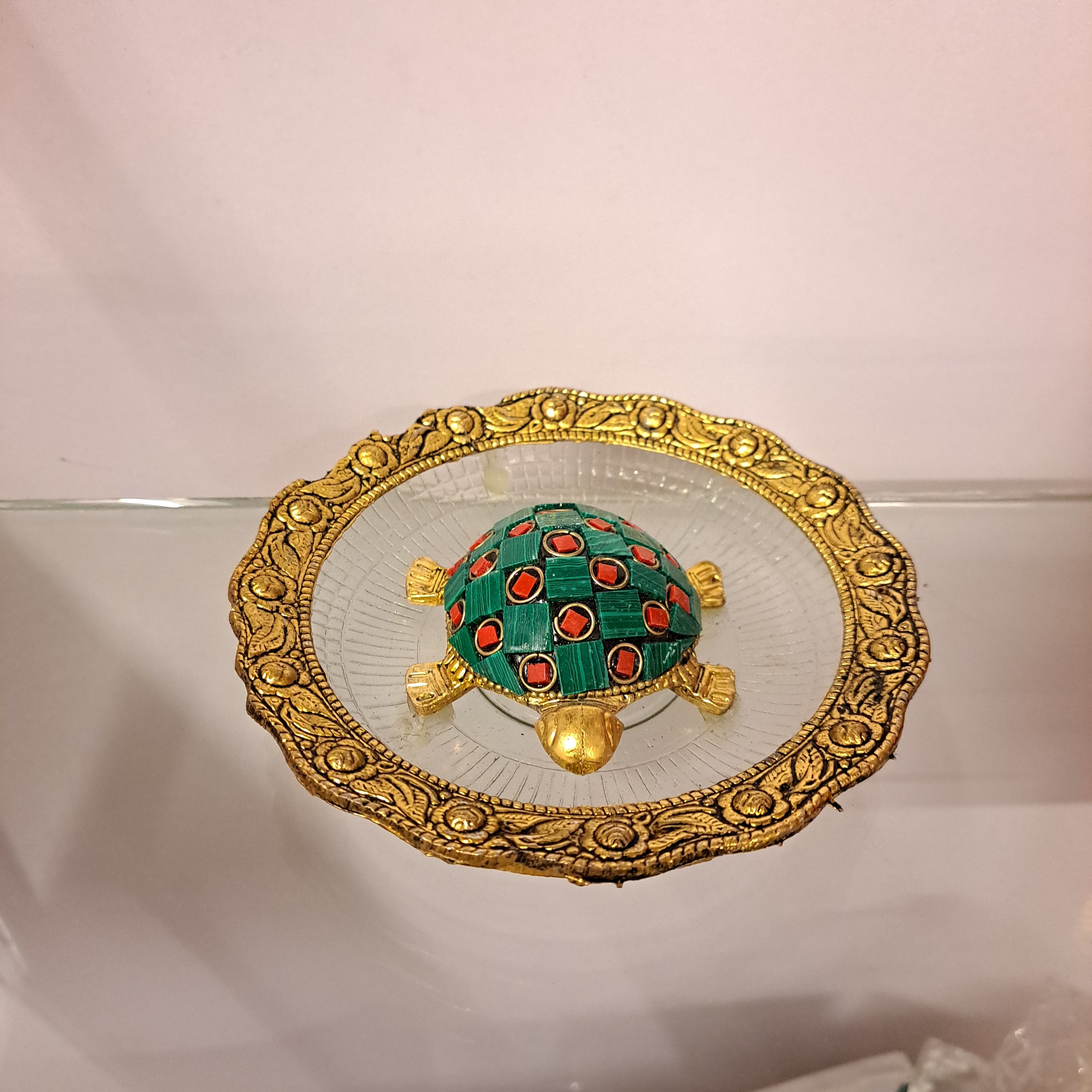 Tortoise Plate Packed in Beautiful Velvet Box