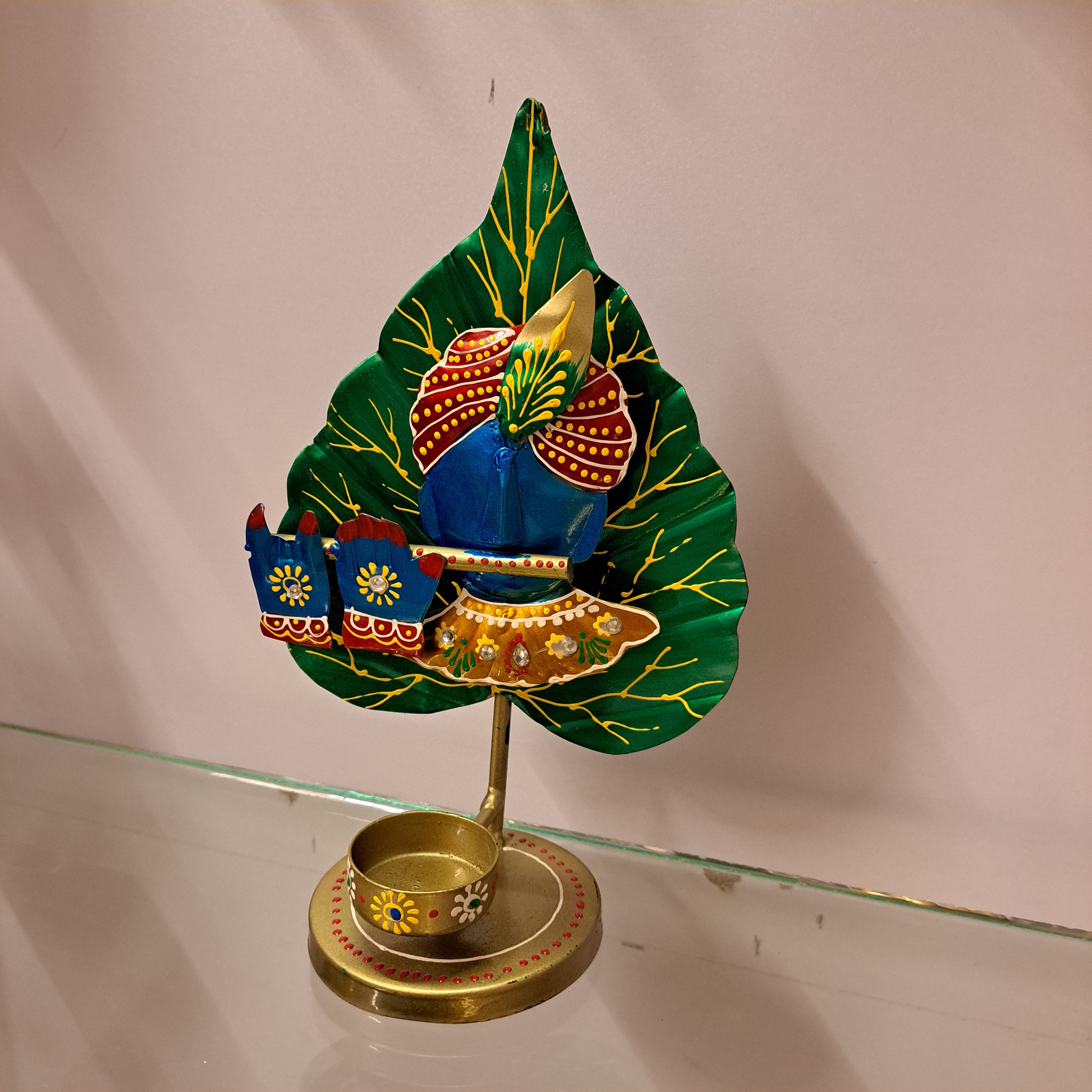 Iron Krishna Candle Stand