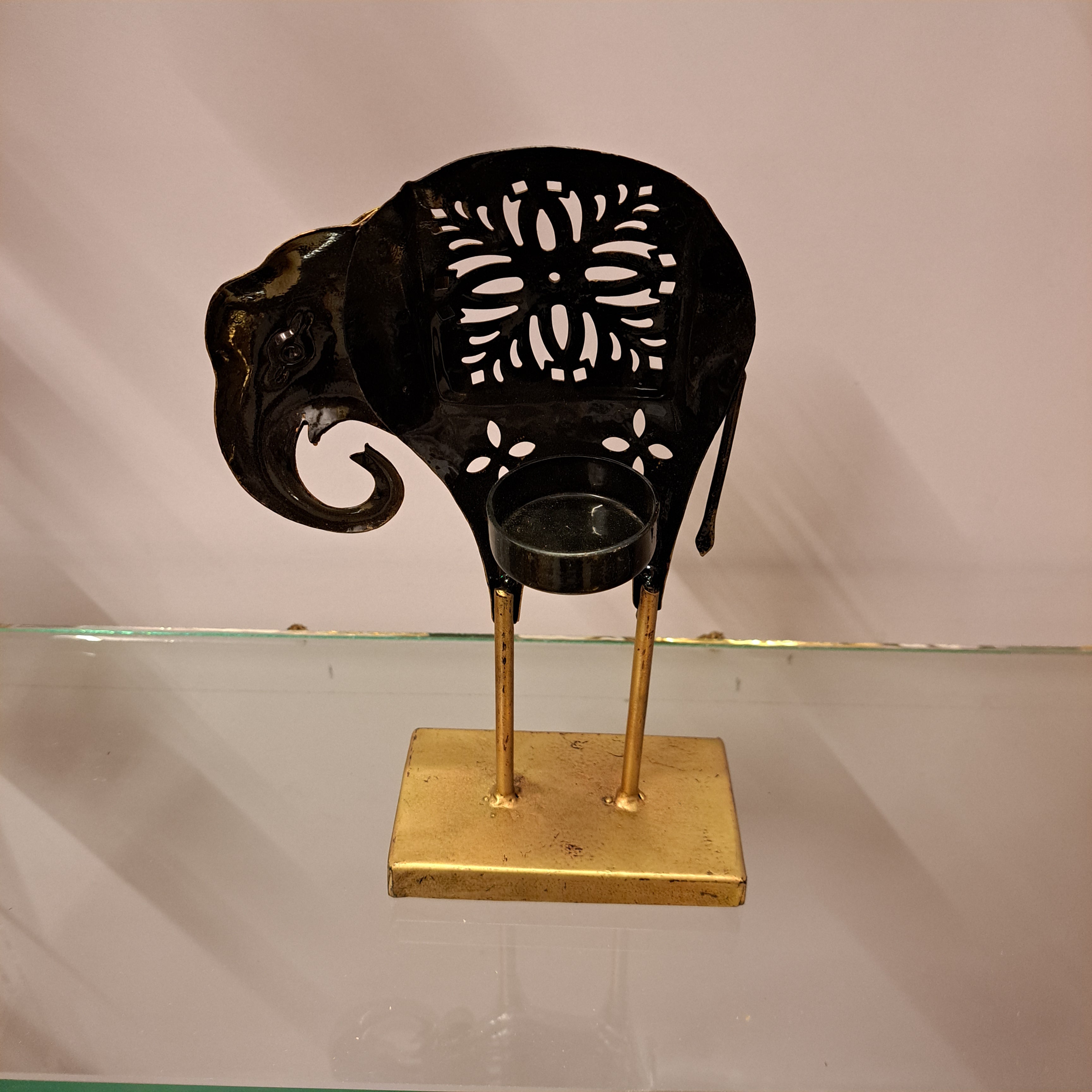 Iron Elephant Candle Stand