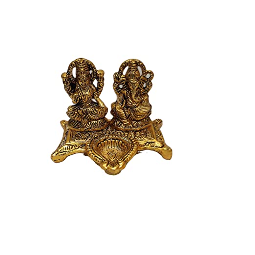 Laxmi Ganesh Idol with Meenakari Chowki Combo