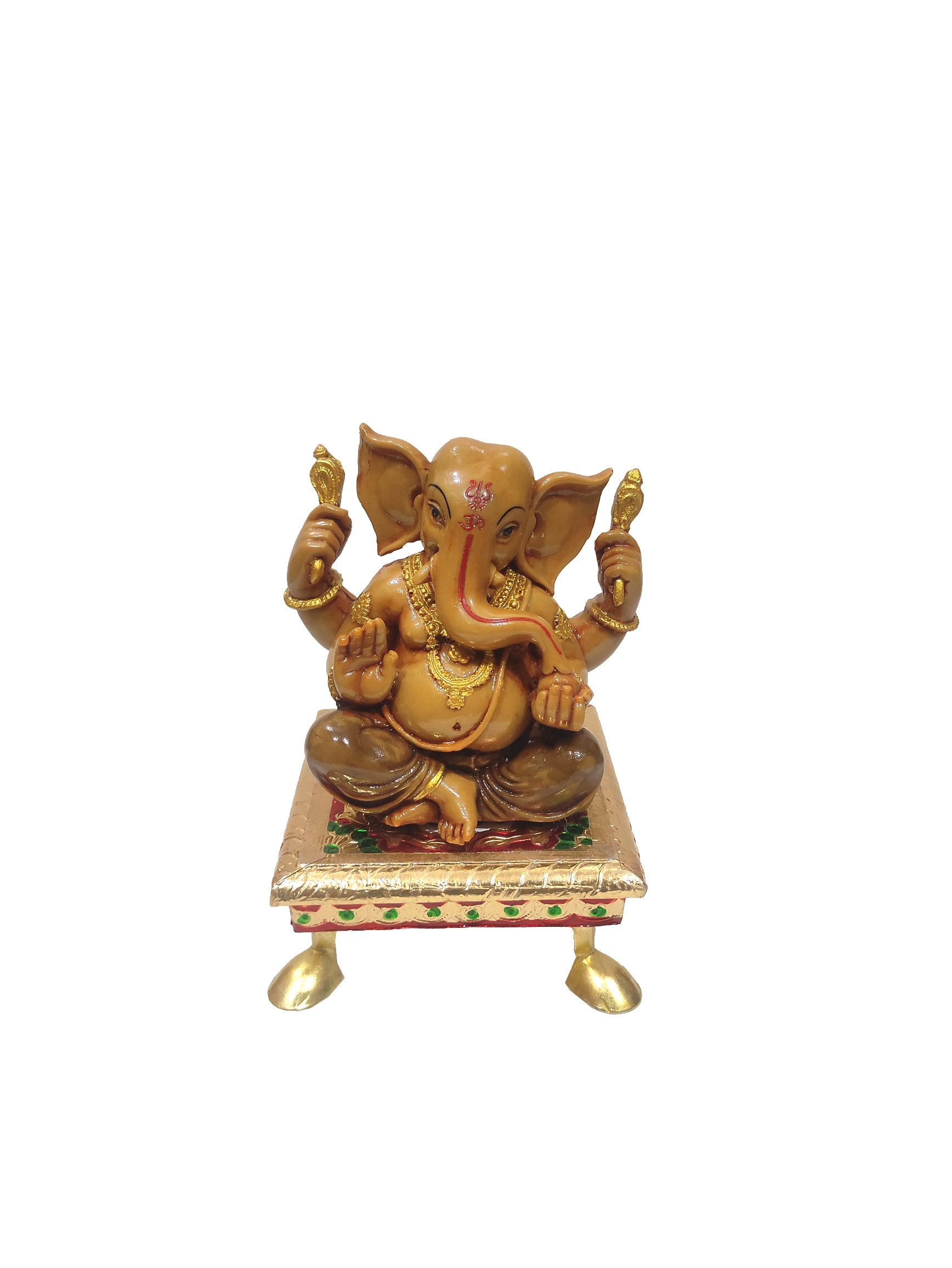 Ganesha Idol with Meenakari Chowki 6 Inch