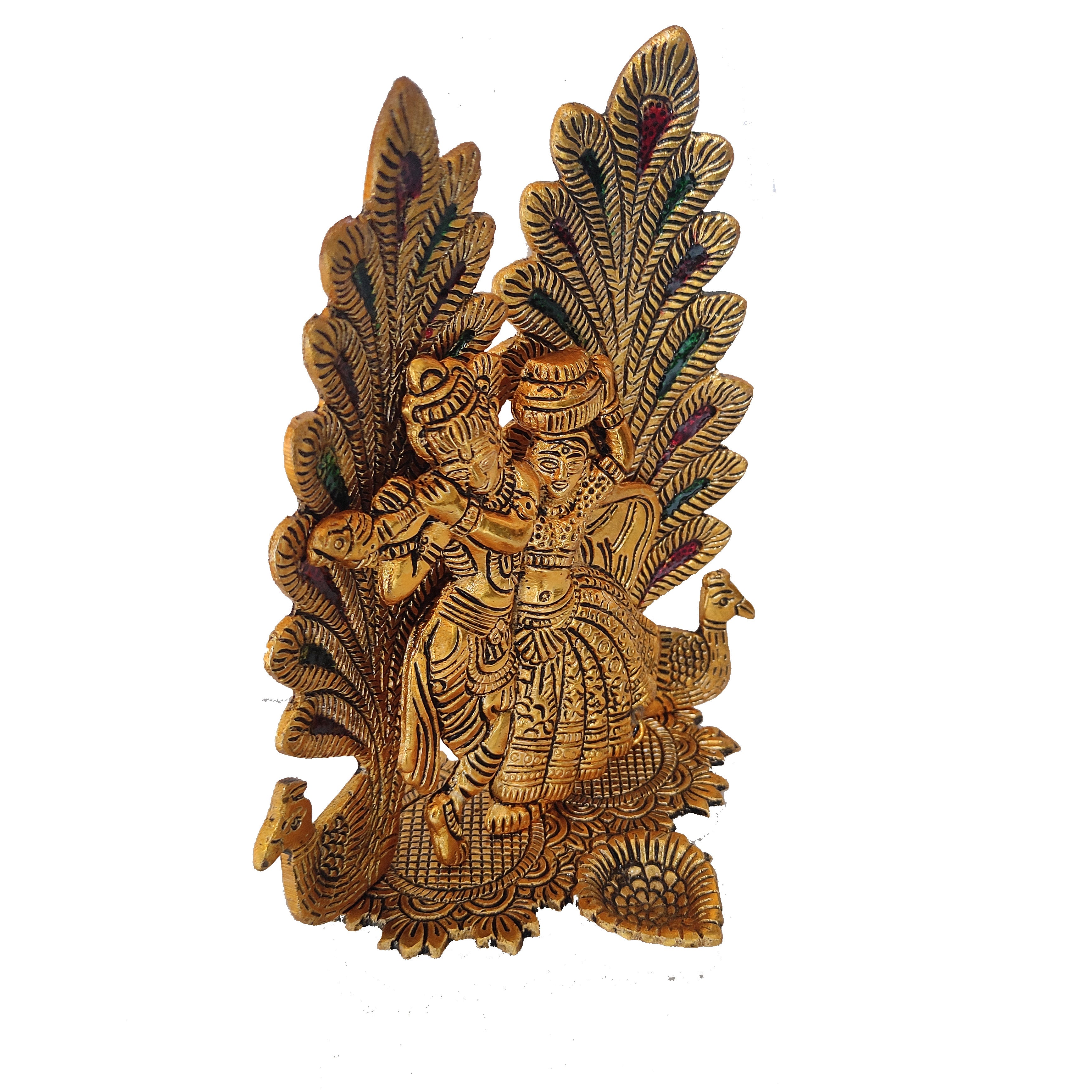 Radha Krishna Metal God Idol