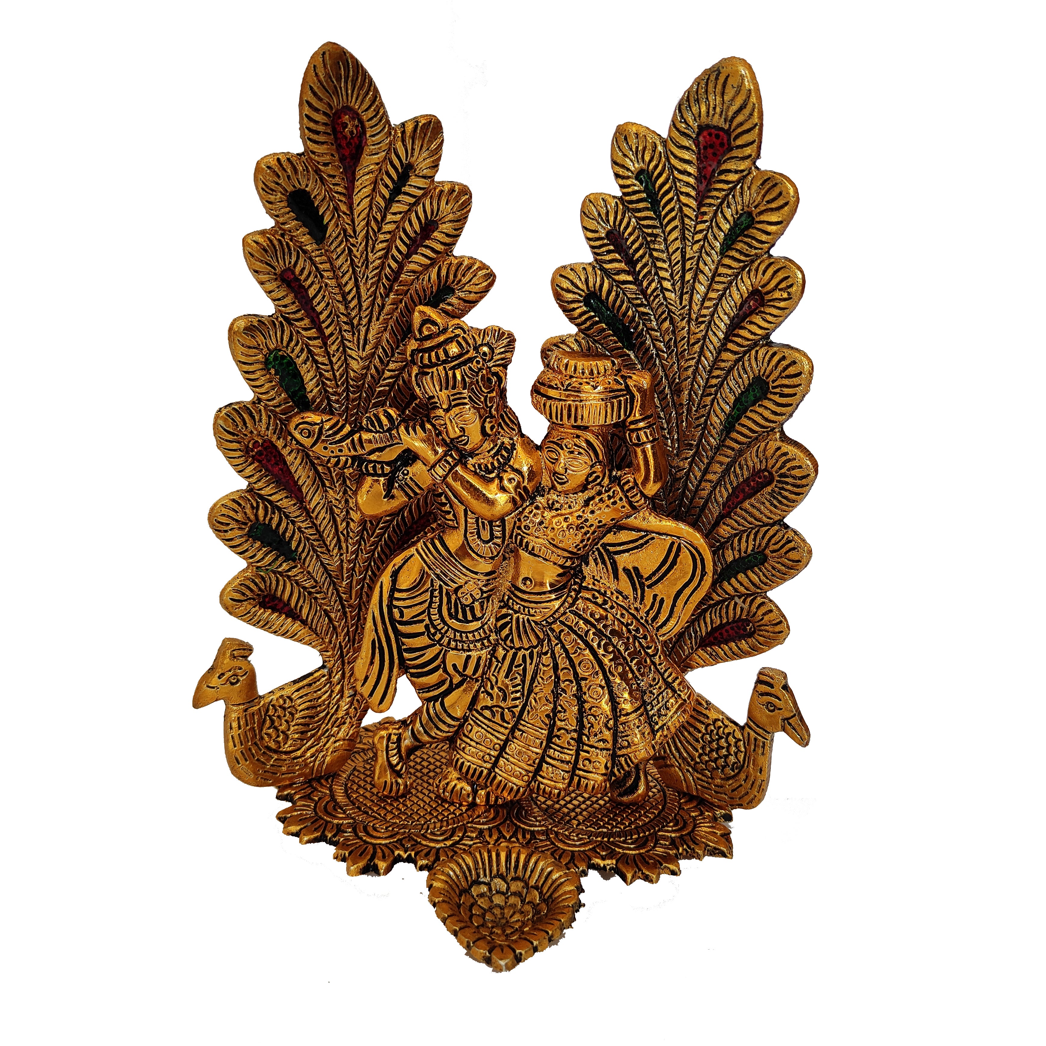 Radha Krishna Metal God Idol
