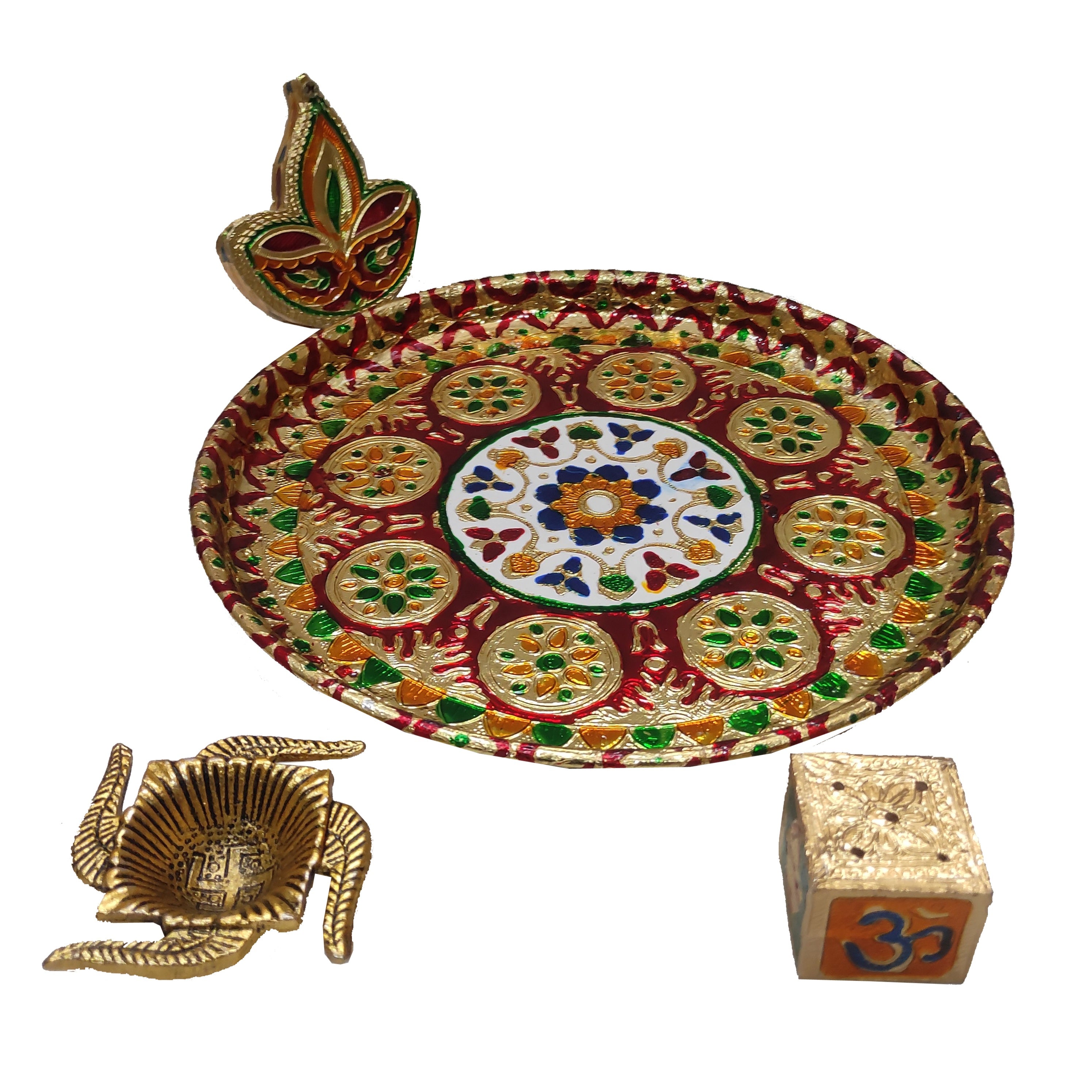 Meenakari Pooja Thali Set for Gifting