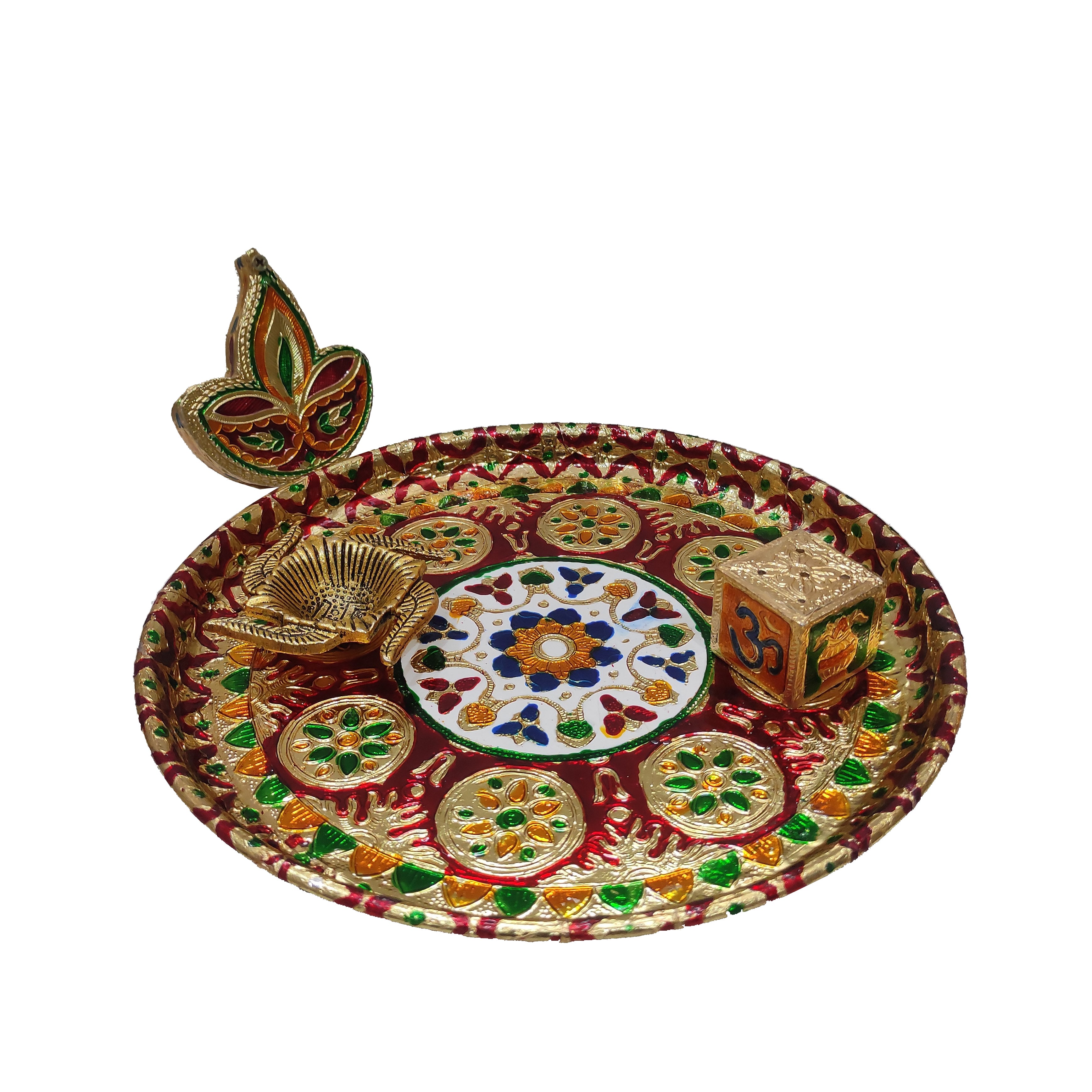 Meenakari Pooja Thali Set for Gifting
