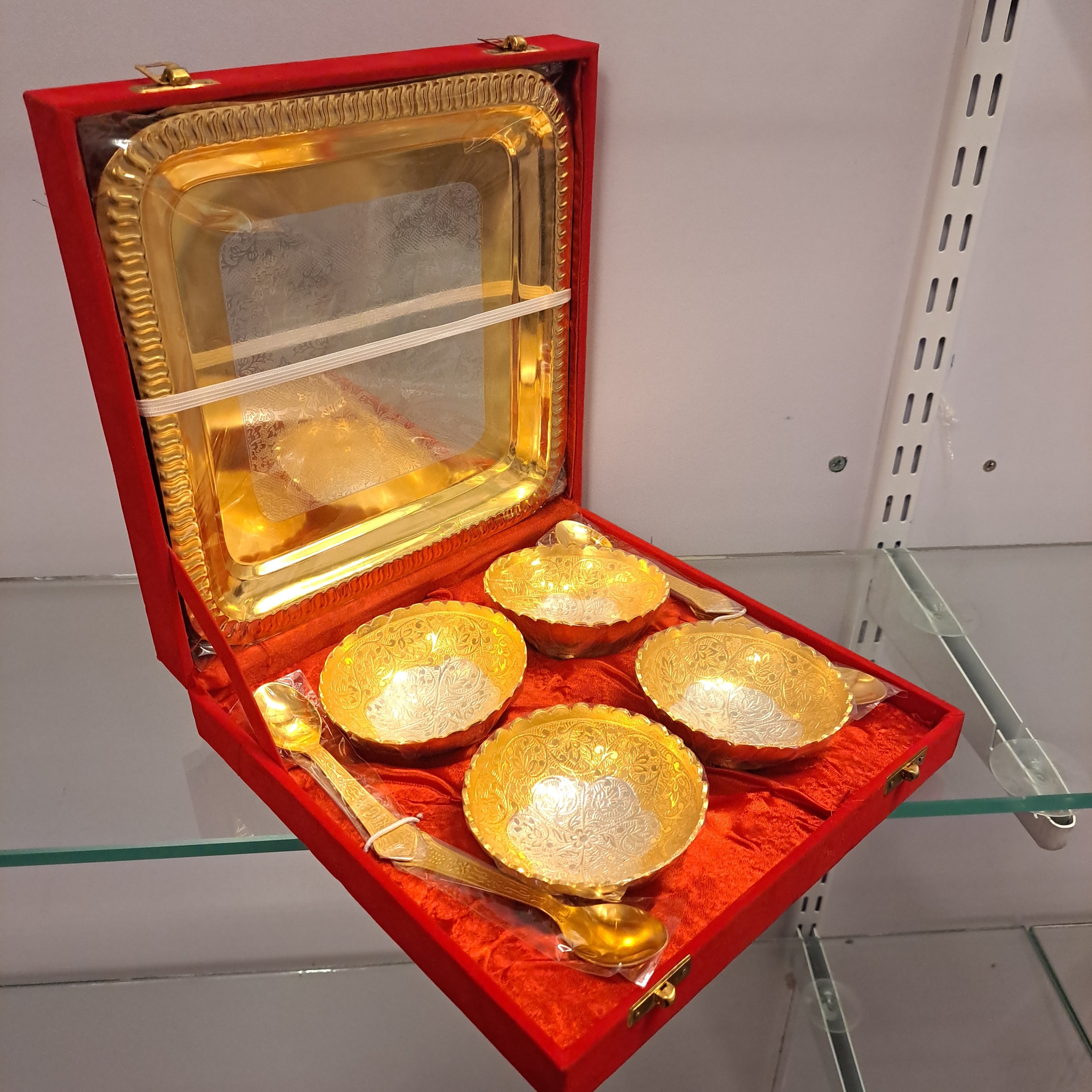 4 Bowl Tray Set Velvet Box