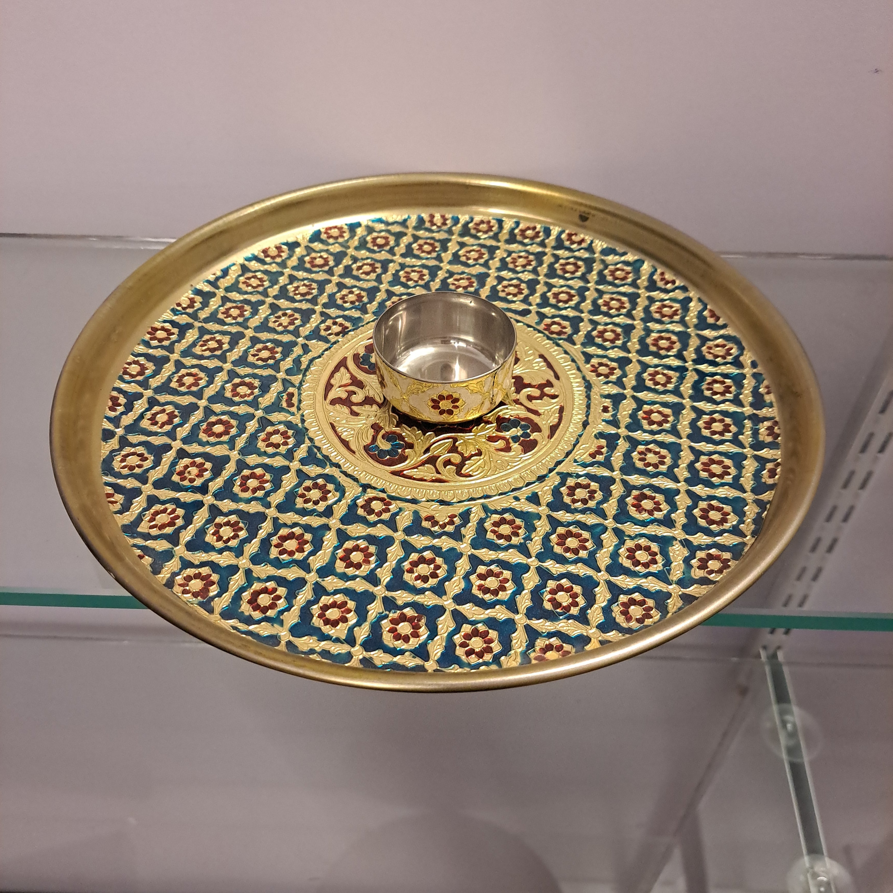 Meenakari Tray Blue