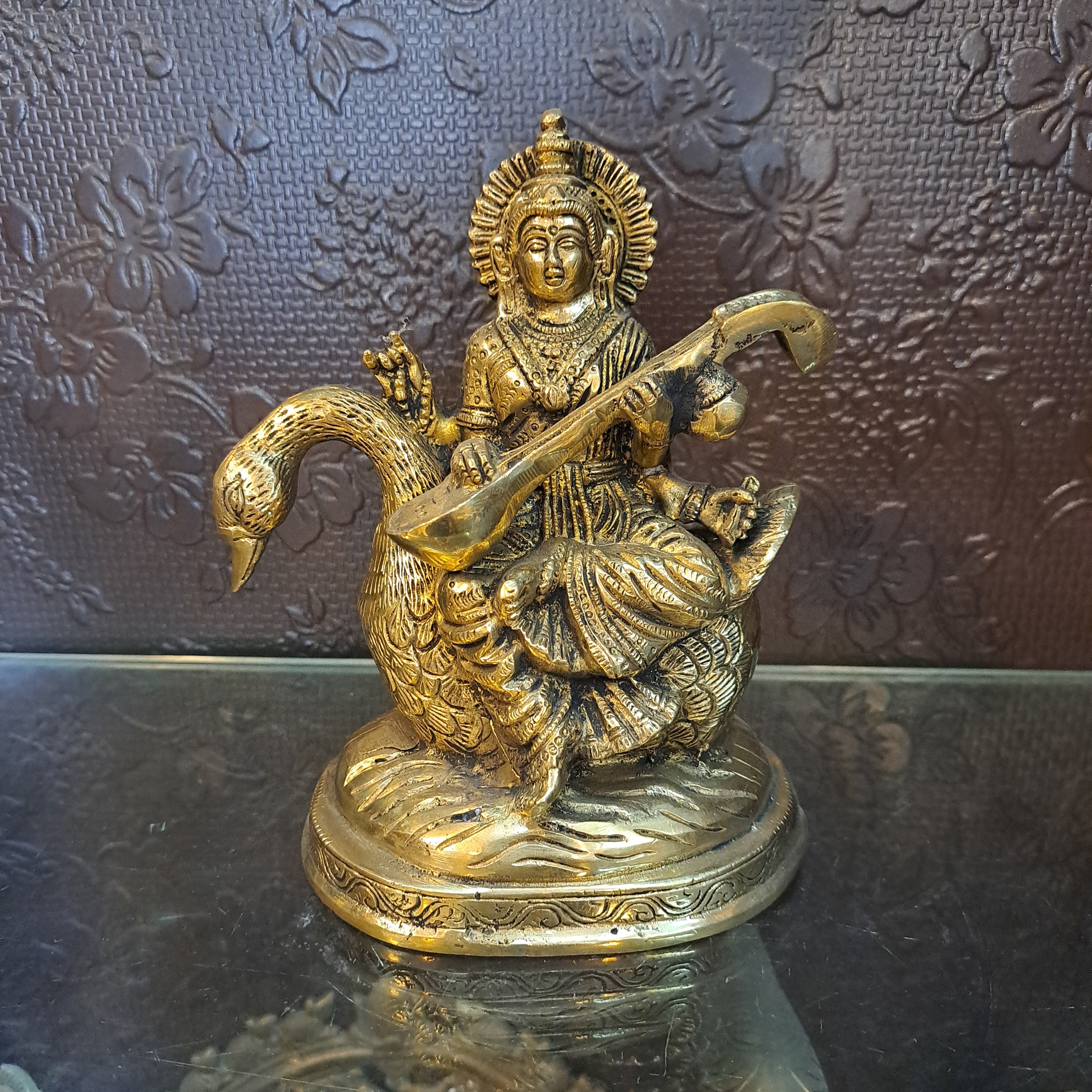 Brass Saraswati Idol