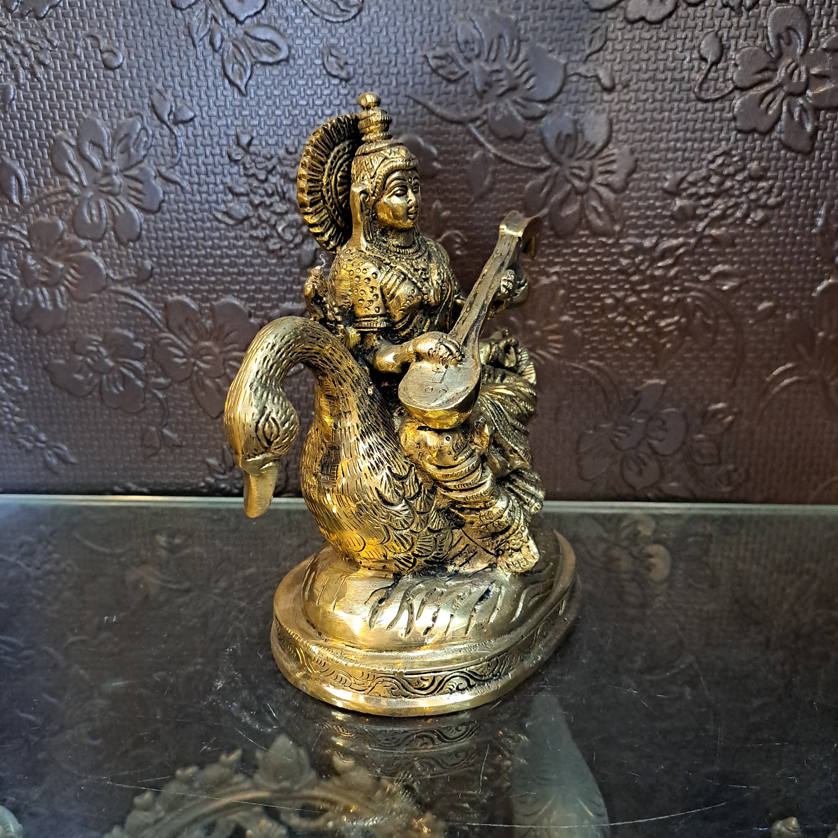 Brass Saraswati Idol