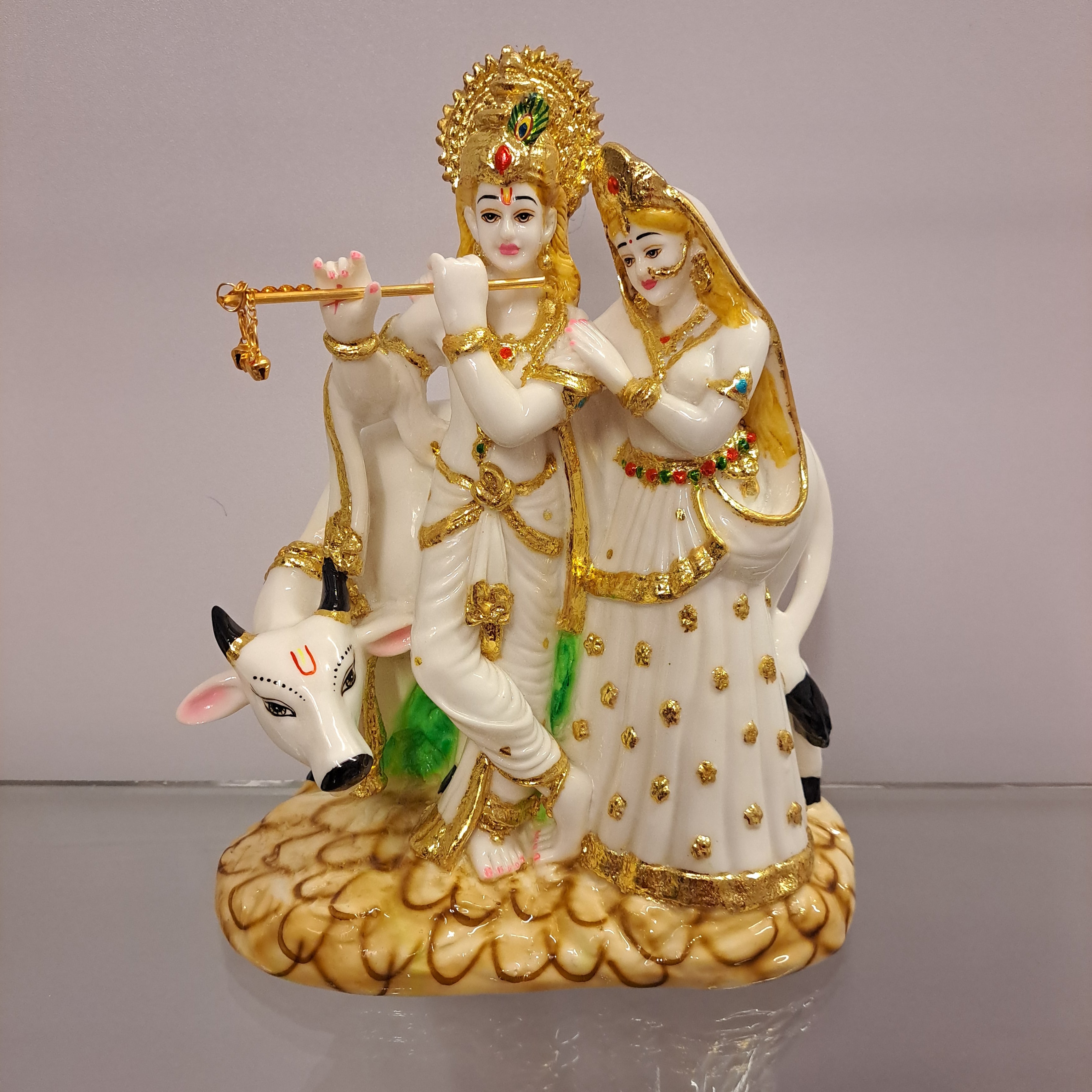 Polyresin Radha Krishna Cow Idol