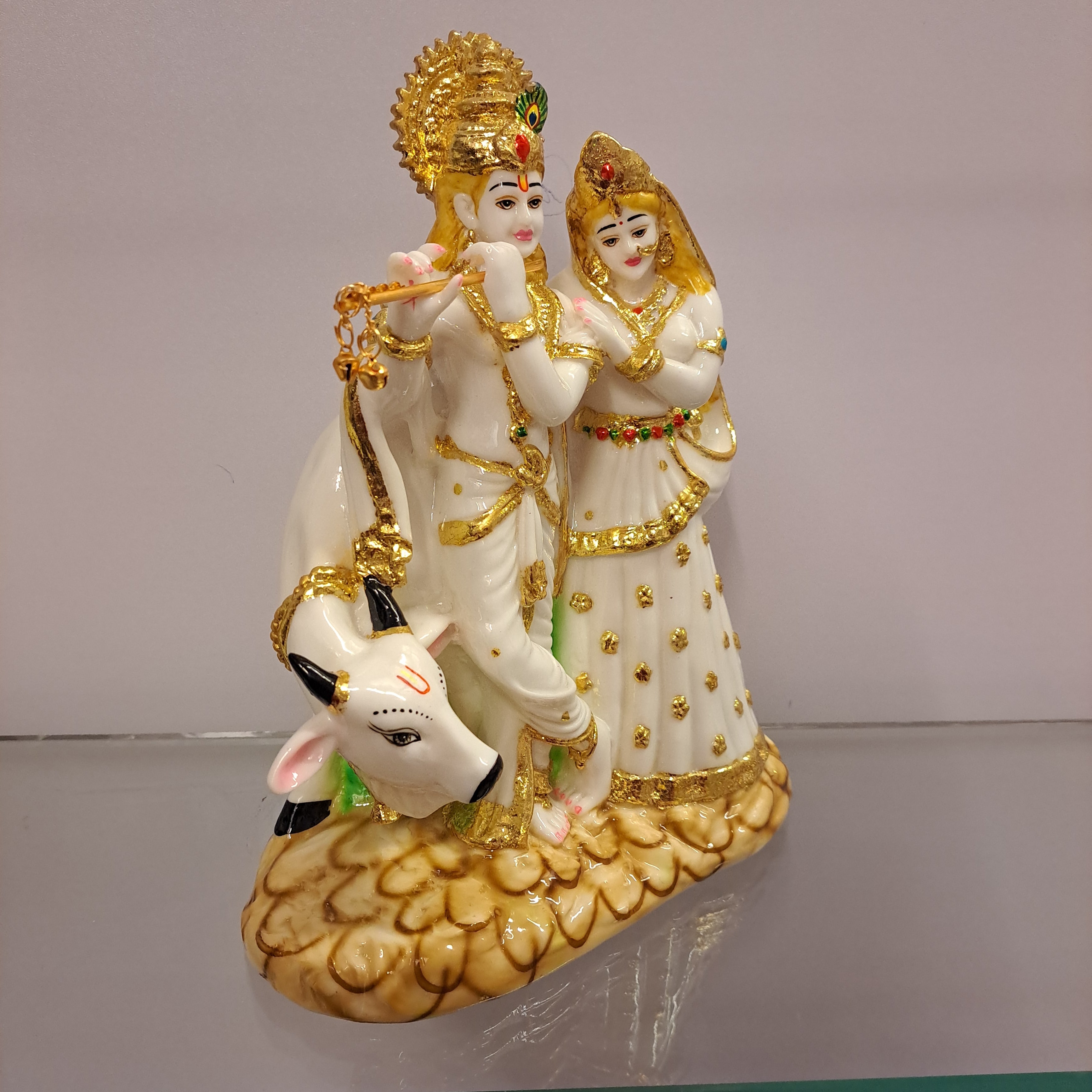 Polyresin Radha Krishna Cow Idol