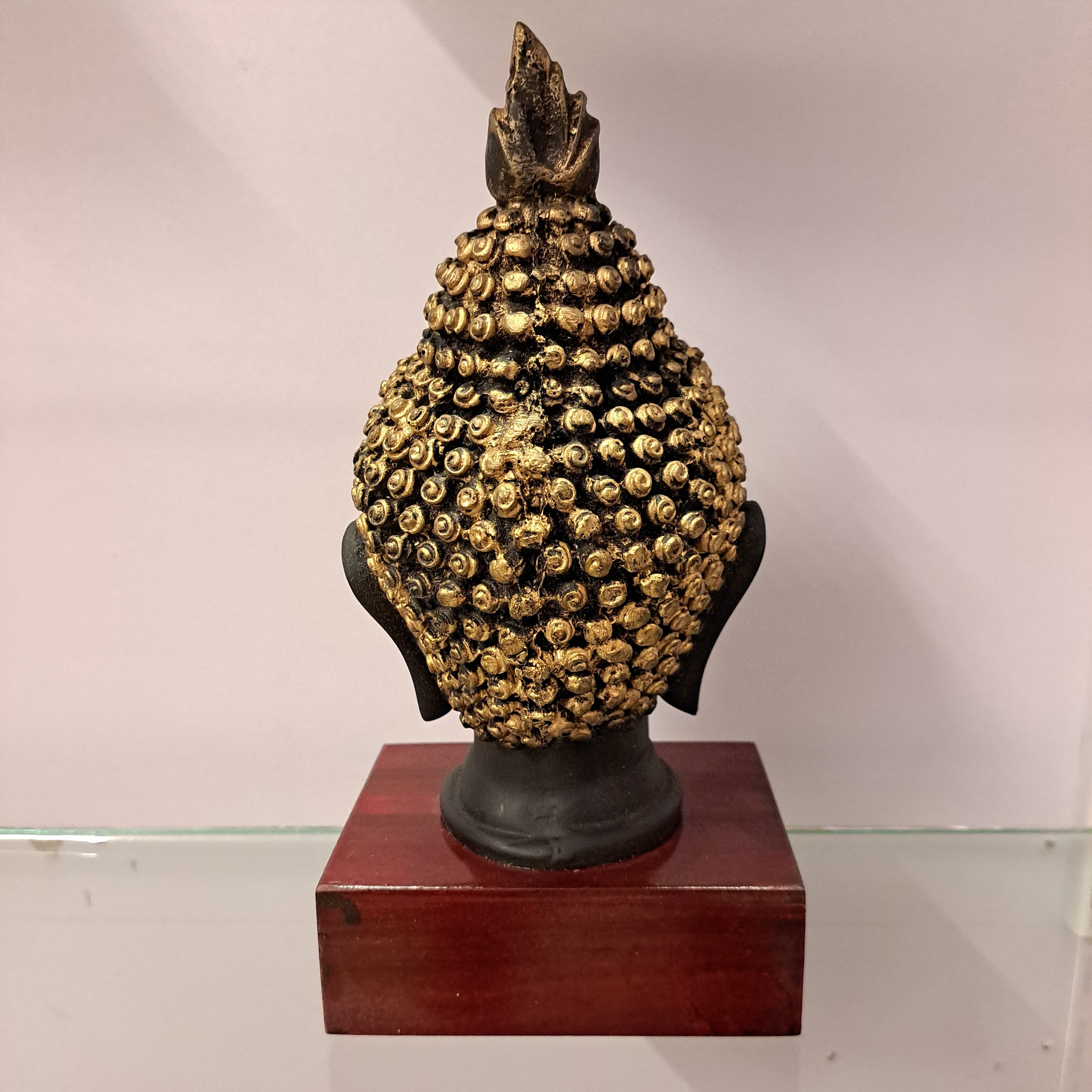 Fiber Buddha Head Idol with Stand