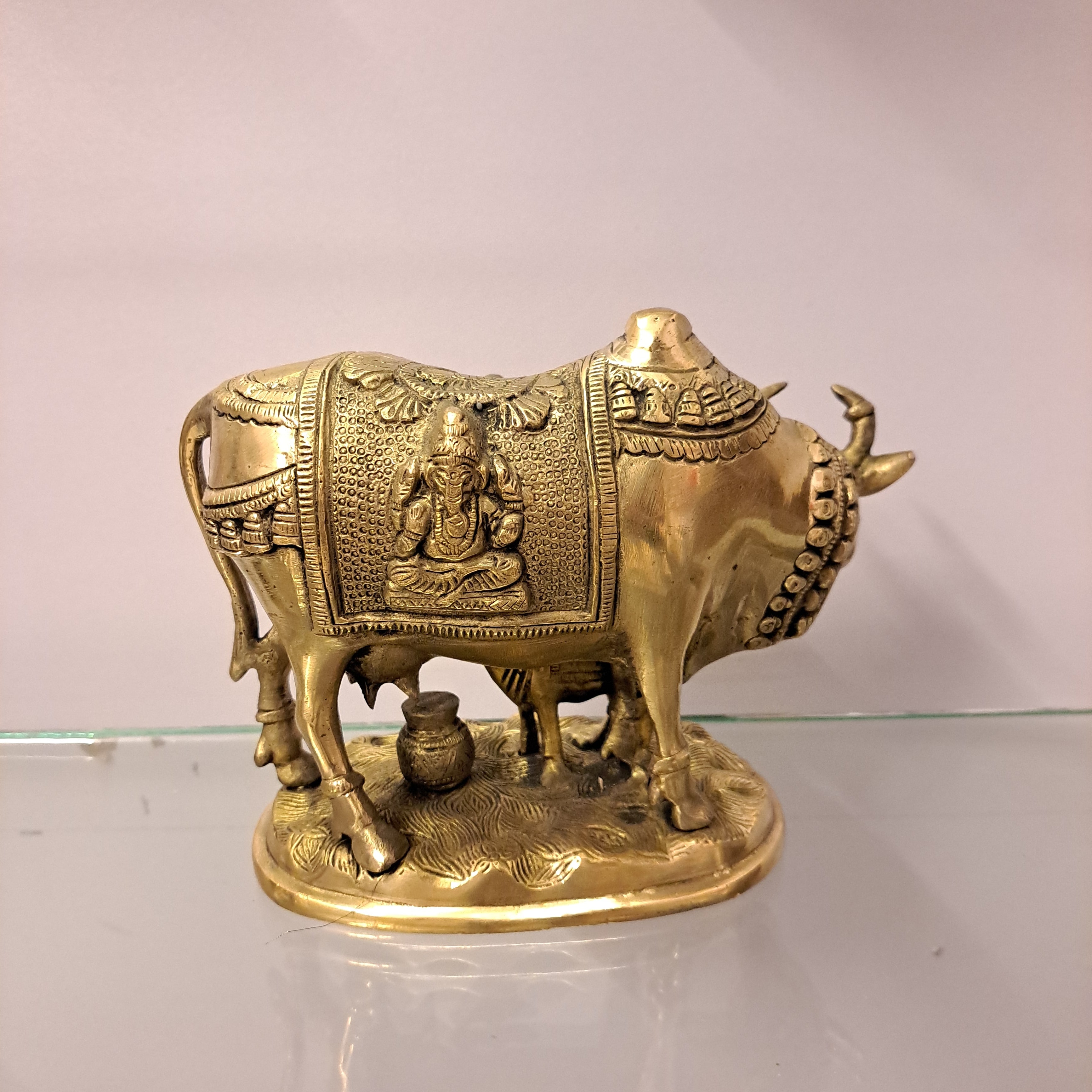 Brass Cow Calf Idol