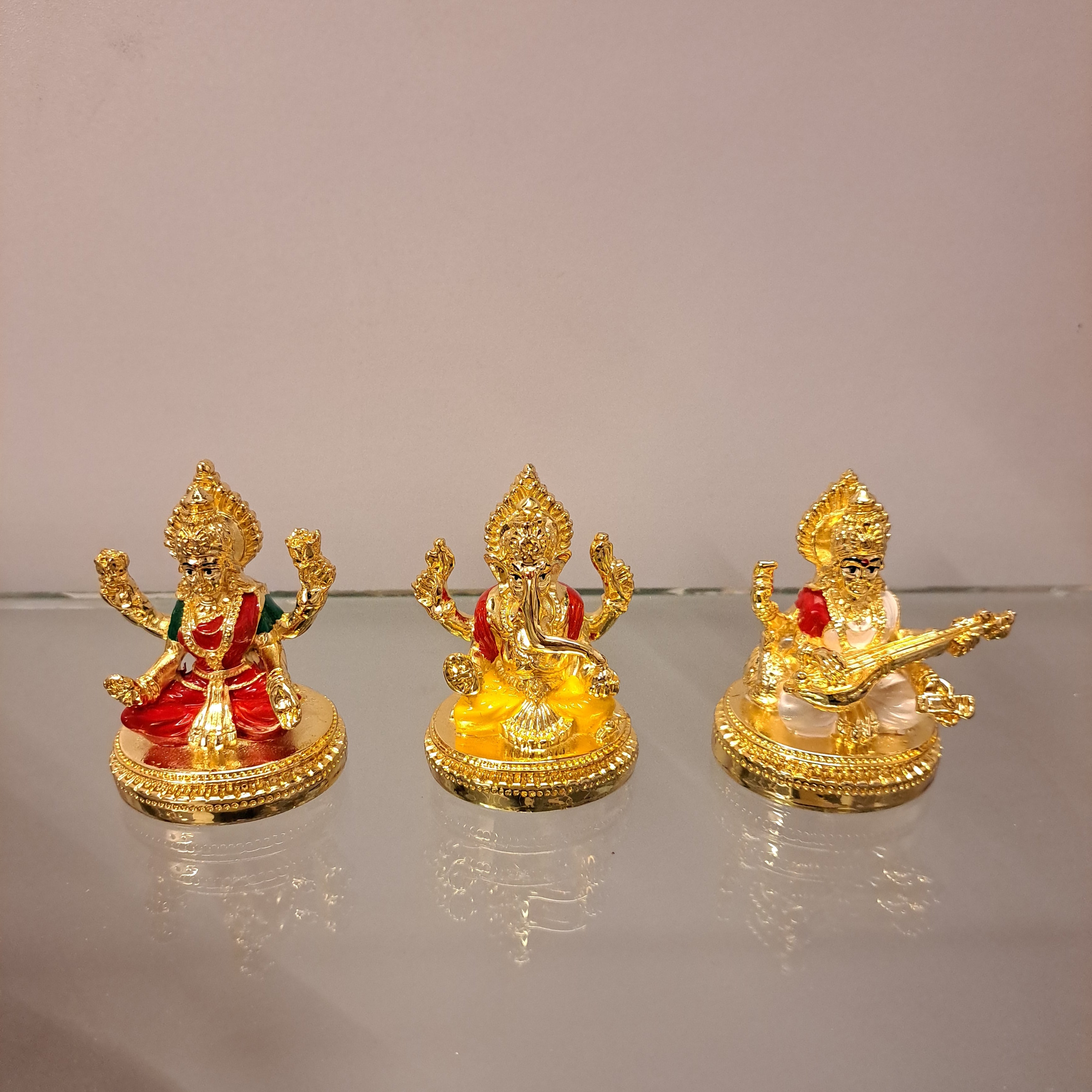 Metal Lakshmi Ganesh Saraswati Idol