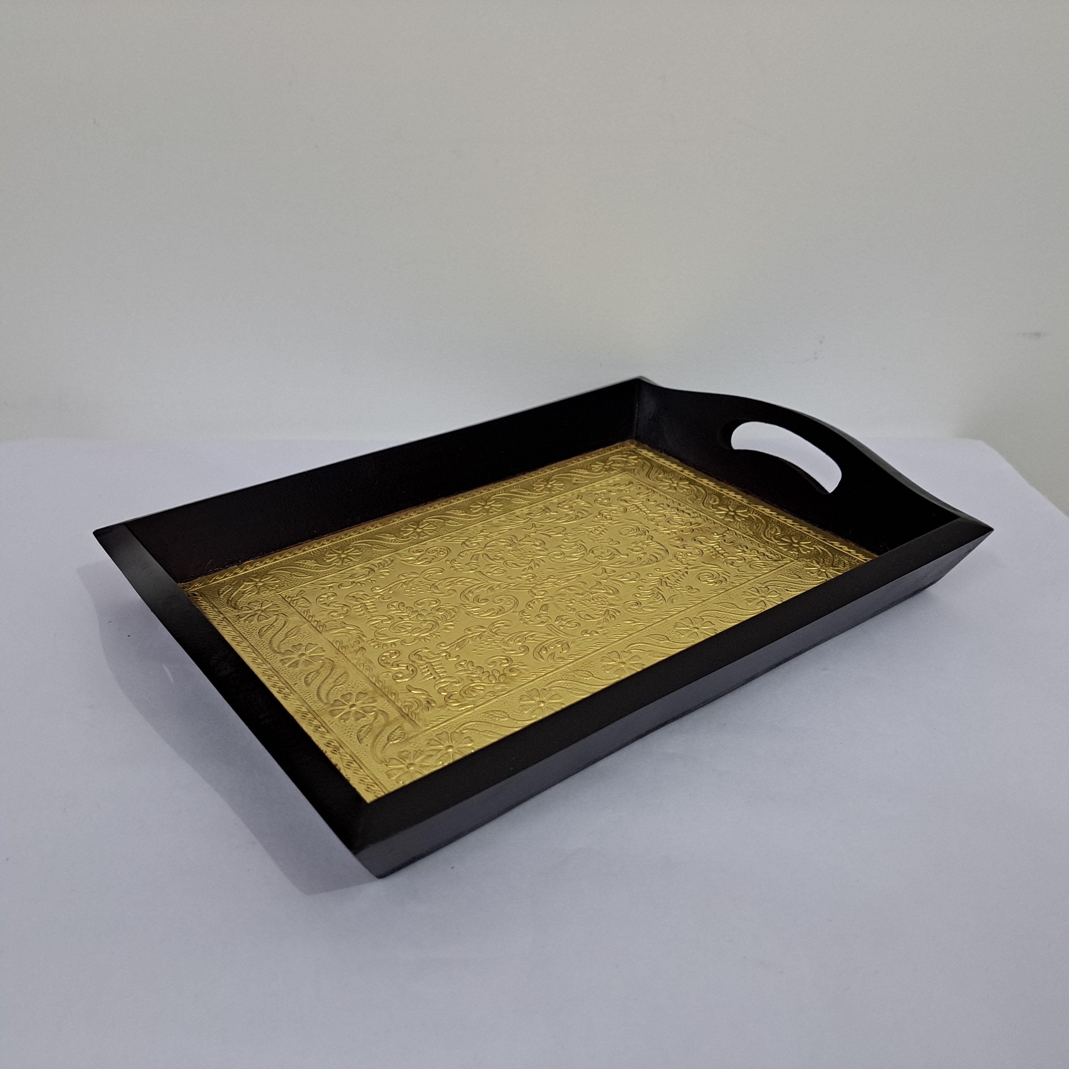 Wooden Tray Set Golden
