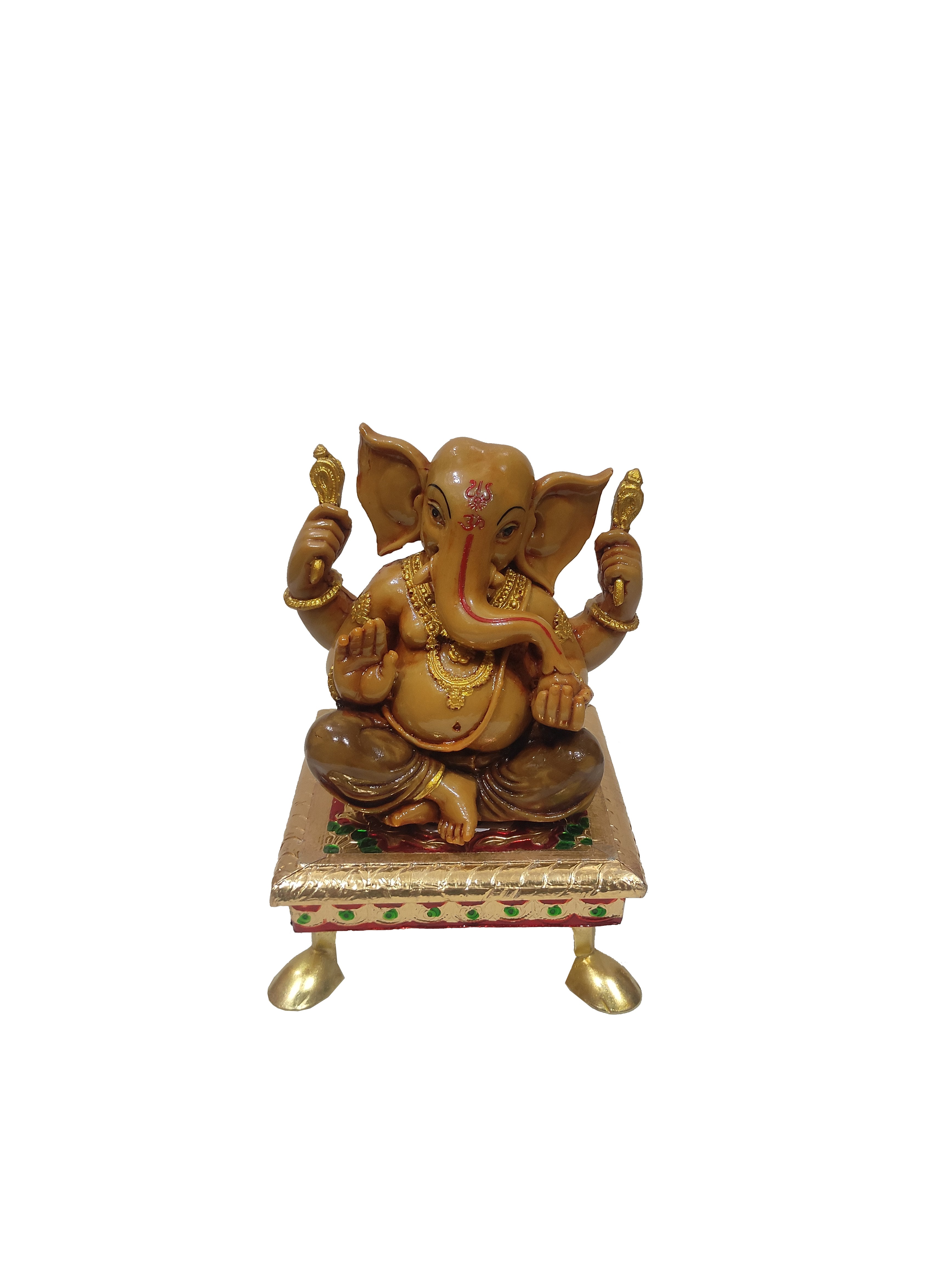 Ganesha Idol with Meenakari Chowki 6 Inch