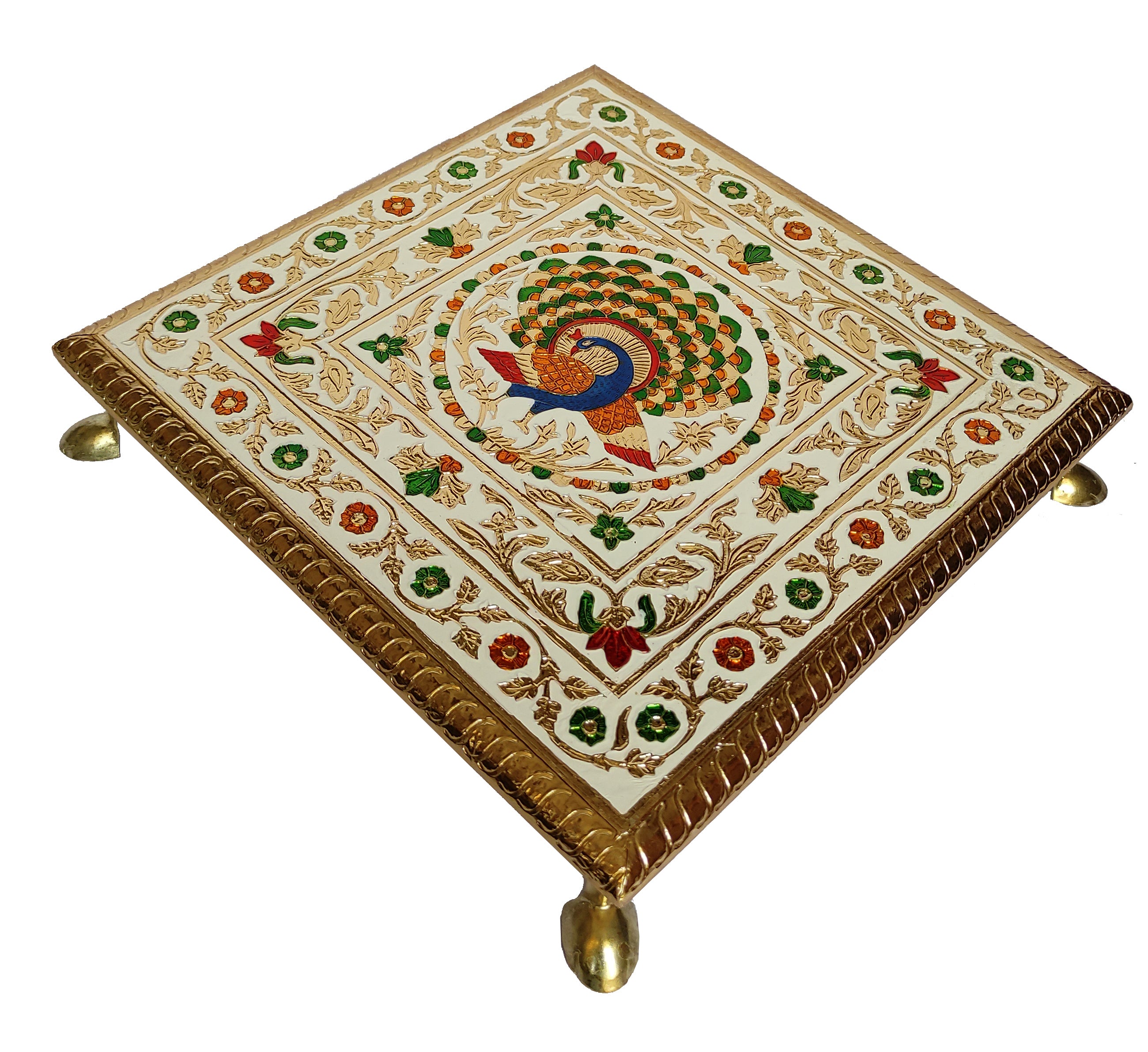 Beautiful Meenakari Chowki 12 Inch