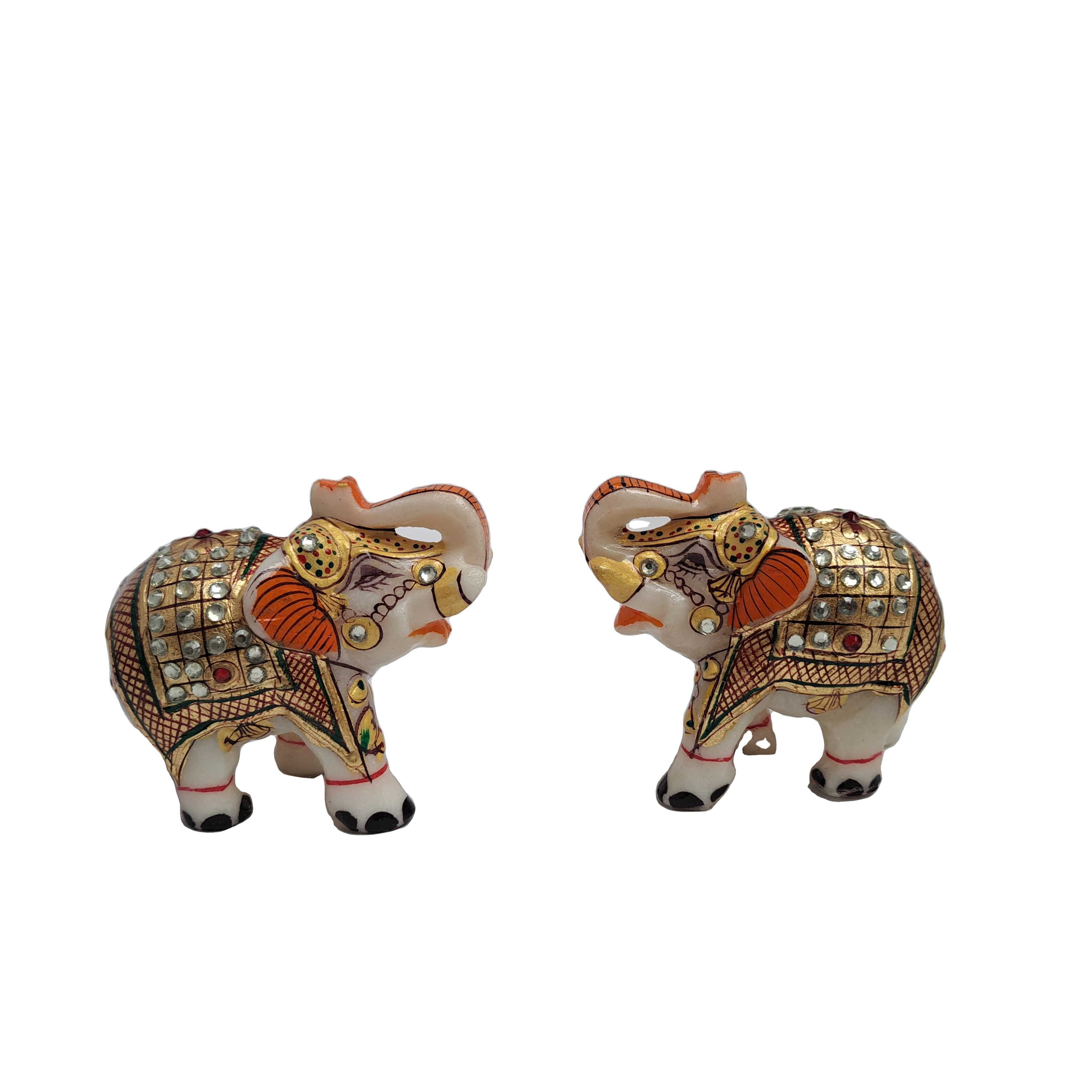 Marble Elephant Pair