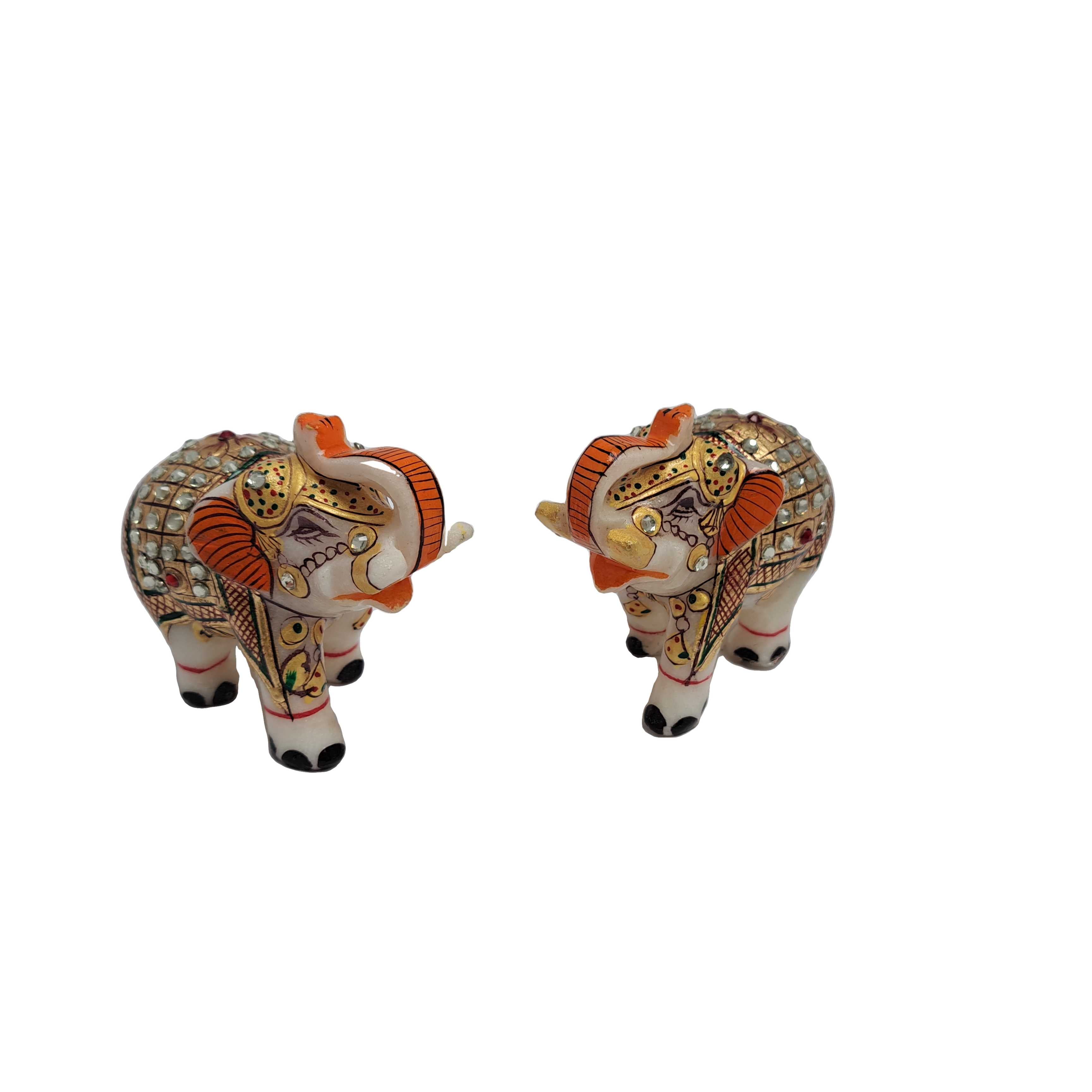 Marble Elephant Pair